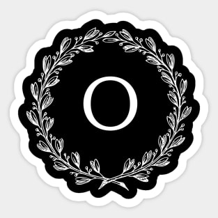 Beautiful Letter O Alphabet Initial Monogram Wreath Sticker